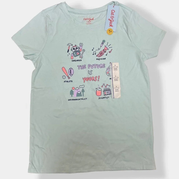 5/$20 Cat & Jack The Future is Yours Short Sleeve T-Shirt L - Picture 1 of 3